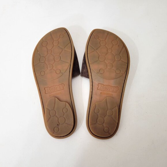 Born Miarra Brown Suede Slide Sandals With Buckle Detail & Comfort Insole Women' - Picture 3 of 4